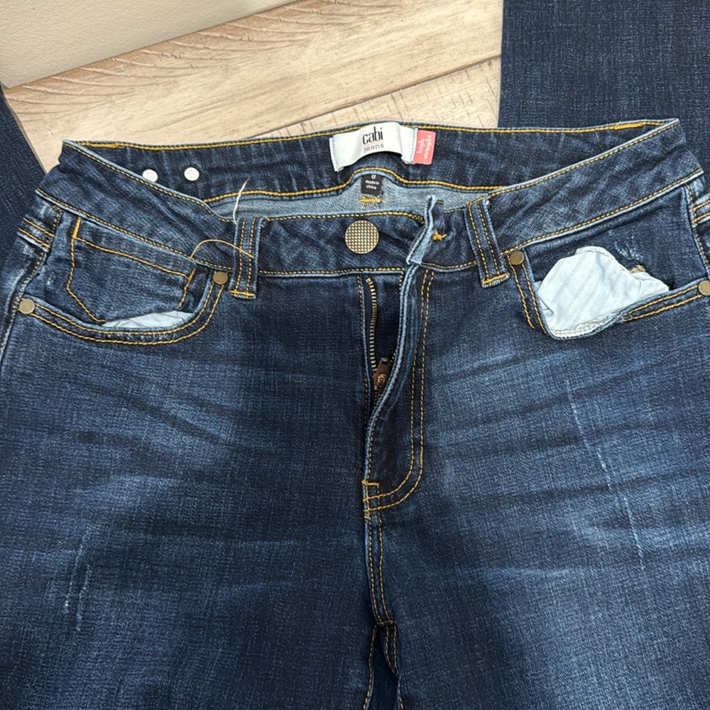 Cabi High and Straight Distressed Jeans size 8